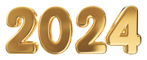 2024 contento nuovo anno - 3d numero png