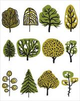 Isolated cartoon tree or green leaf icon. Vector stock illustration. EPS 10