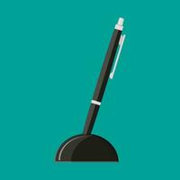 Ball point pen on a stand. Vector illustration in flat style