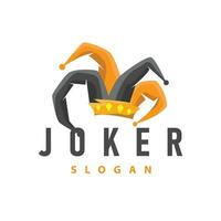 Simple illustration template jester hat logo minimalist joker clown design vector