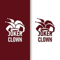 Simple illustration template jester hat logo minimalist joker clown design vector