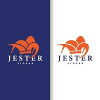 Simple illustration template jester hat logo minimalist joker clown design vector