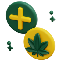 marijuana 3d hacer icono ilustración png