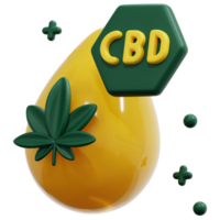 cbd olja 3d framställa ikon illustration png