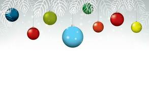 Merry Christmas landscape and Happy New Year greeting card design. Winter background banner vector