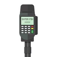 POS terminal, pinpad, keypad. Vector illustration in flat style