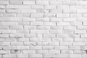 AI generated White brick wall background by Generative AI photo