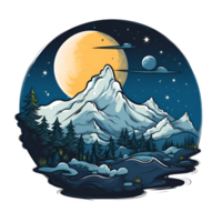 AI generated The Moon Artistic Style Cartoon Style Illustration No Background Perfect for Print on Demand Merchandise png