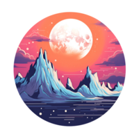 AI generated The Moon Artistic Style Cartoon Style Illustration No Background Perfect for Print on Demand Merchandise png