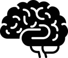 Solid icon for brain vector