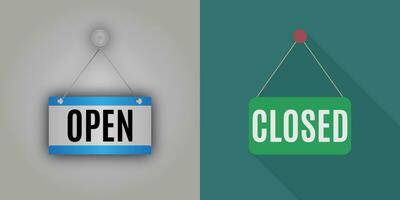 realistic and flat design with shadow plate closed and open vector