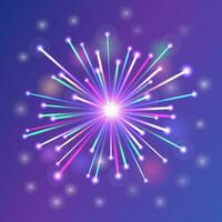 brightly colorful fireworks blue white red green orange vector