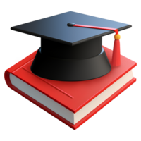 AI generated Graduation cap and book, 3d design. Suitable for design elements png