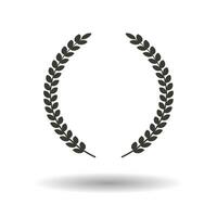 Gray laurel wreath icon or sign isolated on white background. Symbol of victory and achievement. Part for medals, cups, awards. Vector illustration.
