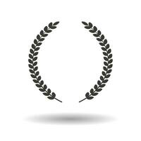 Gray laurel wreath icon or sign isolated on white background. Symbol of victory and achievement. Part for medals, cups, awards. Vector illustration.