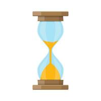 Old style hourglass clocks with sand. hourglass in flat style isolated on white. vector illustration