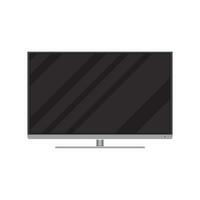 Frontal view of modern widescreen led or lcd tv. vector illustration in flat style