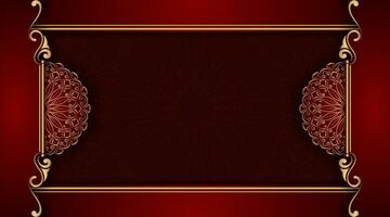 Red luxury background with mandala ornament vector