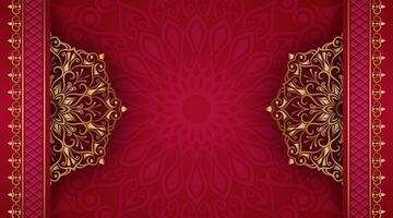 Red luxury background with mandala ornament vector