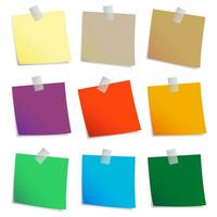 Colored set of sticky notes. vector illustration