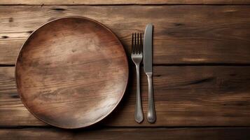 AI generated photo reality Empty plate with knife and fork