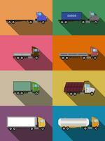 flat commercial vehicles set transportation concept illustration vector