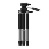 Folded tripod. Stand for video and photo equipment. Flat style camera tripod. Vector illustration