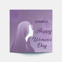 internacional De las mujeres día 8 marzo con marco de flor y papel Arte estilo. vector