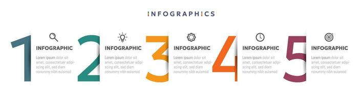 moderno negocio infografía modelo con 5 5 opciones o paso iconos vector