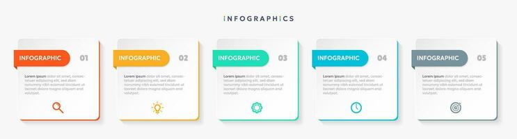 Modern business infographic template with 3 options or steps icons vector