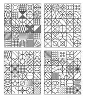 Kids coloring pages geometric bauhaus design vector