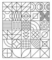 Geometric shapes coloring pages for kids vector