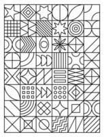 geométrico Bauhaus colorante página para niños vector
