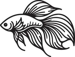 Guppy Fish Sketch Drawing. vector