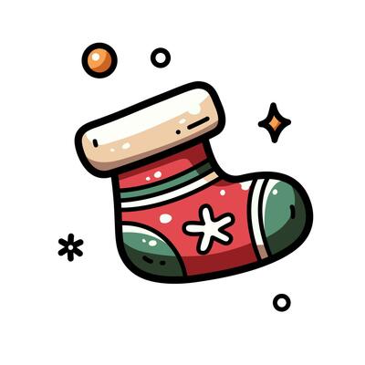 Christmas Sock Ornament isolated on a white background