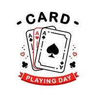 National Card Playing Day design isolated on a white background vector