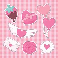 Cute Valentine Themed Art with simple color. Love Valentine Decoration vector design icon arts