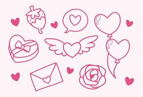 Cute Valentine Themed Art with simple color. Love Valentine Decoration vector design icon arts