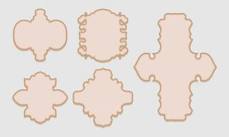 five different types of frames with different shapes vector