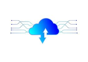 nube datos almacenamiento concepto. nube informática en un blanco antecedentes. digital datos servidor tecnología. Internet comunicación. vector