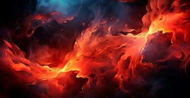AI generated Bright fire, panoramic fire background - AI generated image photo