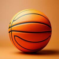 AI generated Orange basketball ball on isolated background - AI generated image photo