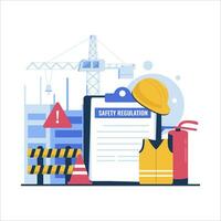 Flat design of occupational safety and health administration vector