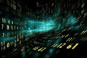 AI generated Binary Realistic tech colorful background modern devices. Ai generated photo