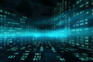 AI generated Binary Realistic tech colorful background modern devices. Ai generated photo