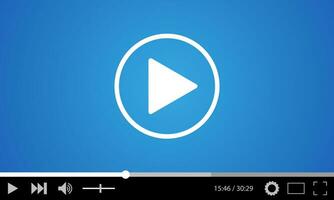 Video player flat design template for web and mobile apps. vector illustration