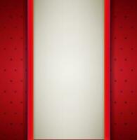 White vertical text place with red ribbons at red background with dots and stars. template for birthday greetings christmas new year card. vector illustration