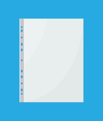 Plastic file for paper document. School, business, education template. Stationery. Office supply. Vector illustration flat style