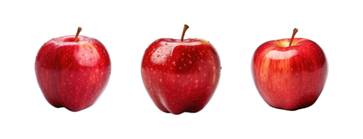 AI generated set of red fresh apple isolated on a transparent background png