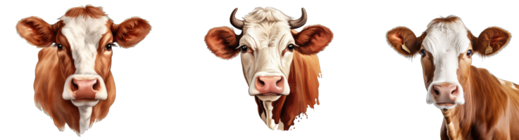 ai gerado vacas dentro uma estábulo Veja às a Câmera dentro png